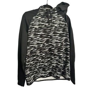 Nike Therma Fit Hooded Pullover Size L Black Grey White